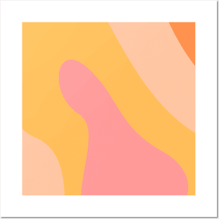 Boho abstract orange swirl pattern Posters and Art